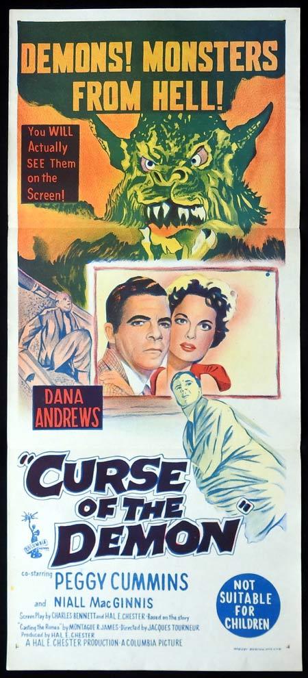 CURSE OF THE DEMON Original daybill Movie poster Jacques Tourneur. Sci FI