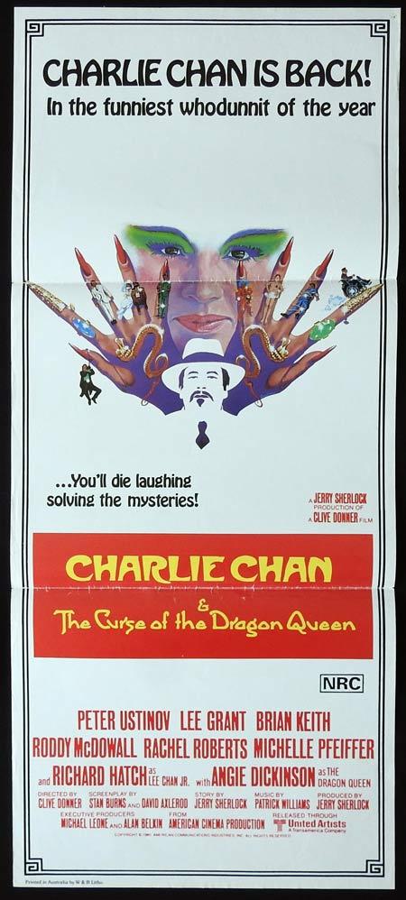 CHARLIE CHAN AND THE CURSE OF THE DRAGON QUEEN Original Daybill Movie Poster Peter Ustinov