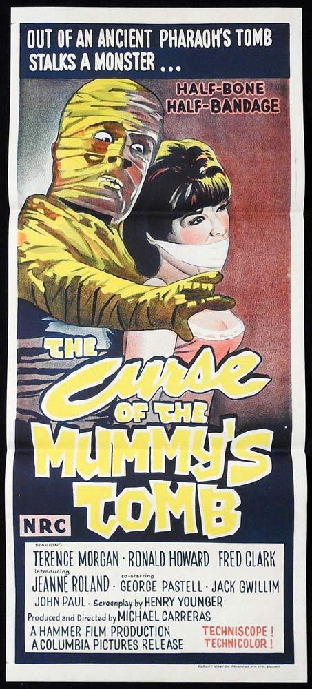 CURSE OF THE MUMMY’S TOMB Original Australian release Daybill Movie Poster Hammer Horror