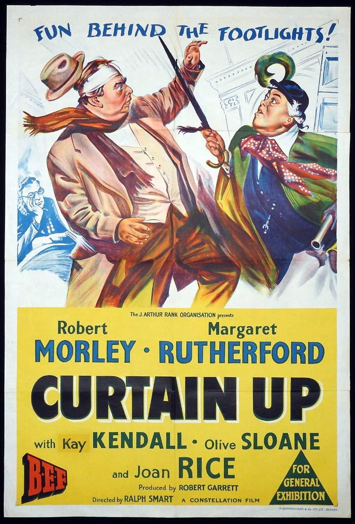 CURTAIN UP Original One sheet Movie poster Robert Morley Margaret Rutherford