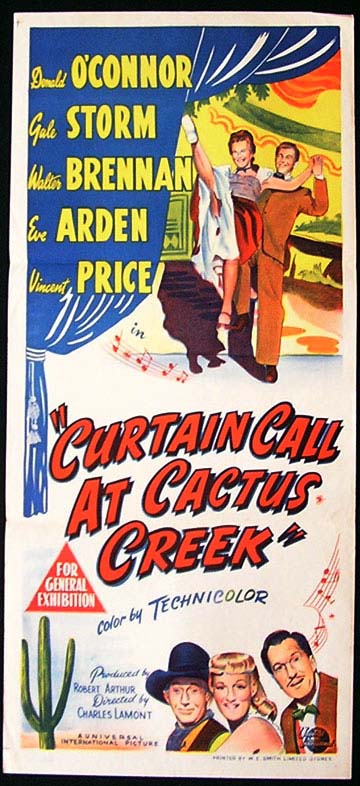 CURTAIN CALL AT CACTUS CREEK Movie poster Donald O’Connor