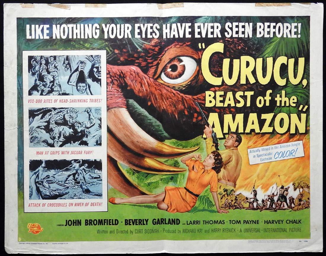 CURUCU BEAST OF THE AMAZON Original US Half sheet Movie poster Sci Fi