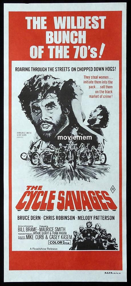 THE CYCLE SAVAGES Original Daybill Movie Poster Motorcycle Biker Bruce Dern