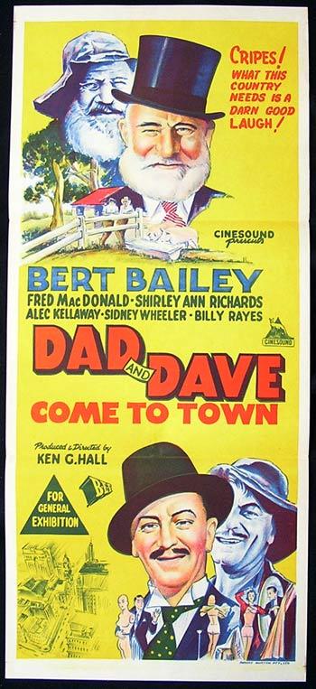 DAD AND DAVE COME TO TOWN 1962r Australian daybill poster