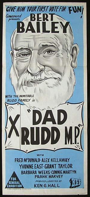 DAD RUDD M.P Original 1950sr daybill poster Bert Bailley Australian