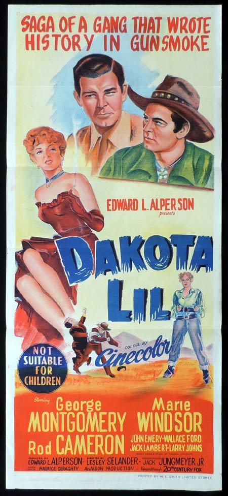 DAKOTA LIL Original Daybill Movie Poster George Montgomery