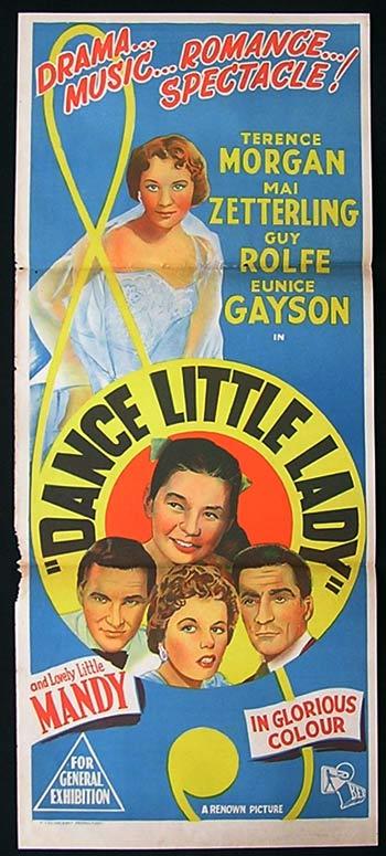 DANCE LITTLE LADY 1954 Movie Poster 1958 Mai Zetterling daybill