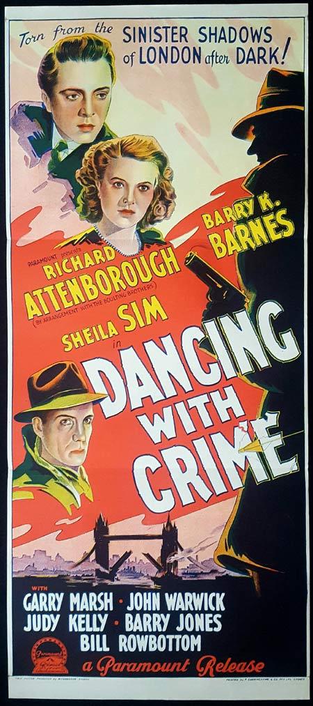 DANCING WITH CRIME Original Daybill Movie Poster Richard Attenborough Film Noir