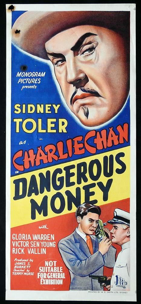 DANGEROUS MONEY Original Daybill Movie poster Charlie Chan 1946