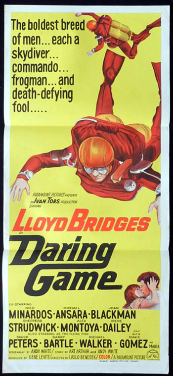 THE DARING GAME Lloyd Bridges RARE Daybill Movie poster