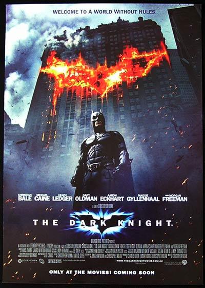 THE DARK KNIGHT Original US Mini Movie Poster Batman Christian Bale Heath Ledger