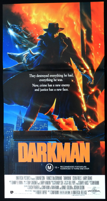 DARKMAN daybill Movie poster Sam Raimi Larry Drake