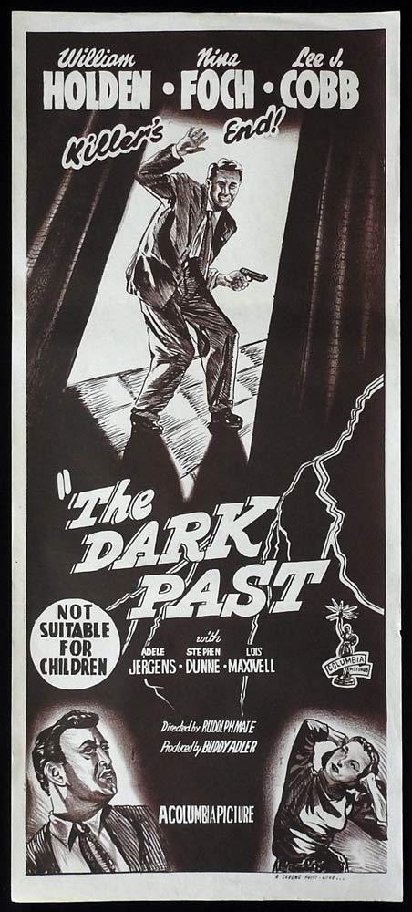 THE DARK PAST Original Daybill Movie Poster 50sr Film Noir William Holden Lilli Palmer