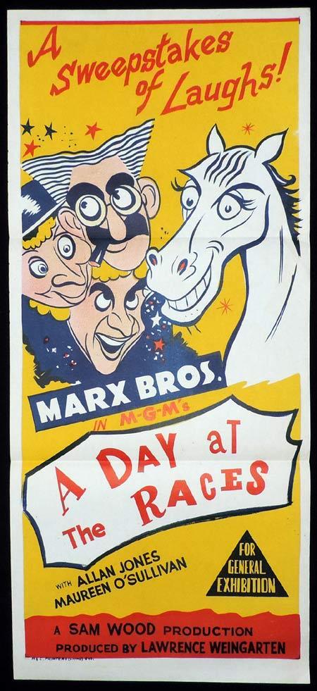 A DAY AT THE RACES Original Daybill Movie Poster The Marx Brothers