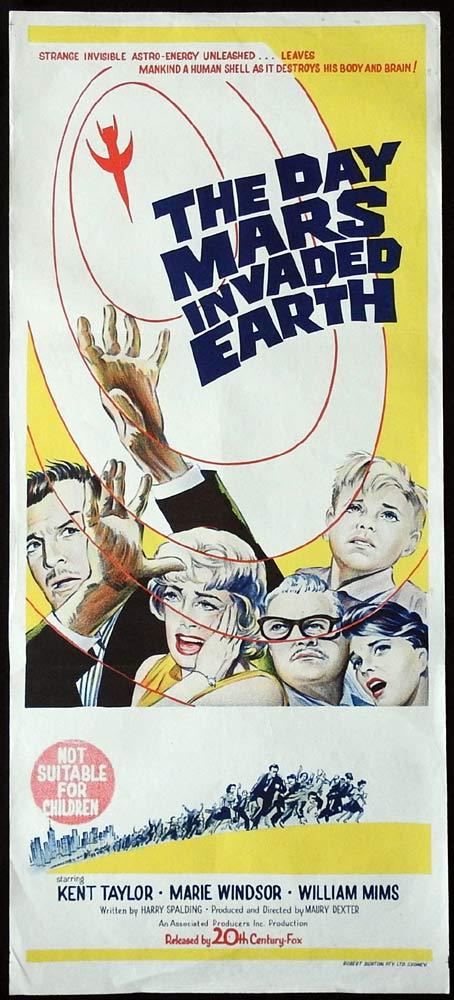 THE DAY MARS INVADED EARTH Original Daybill Movie Poster  Kent Taylor Marie Windsor Sci Fi