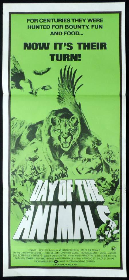 DAY OF THE ANIMALS Original Daybill Movie Poster Richard Jaeckel