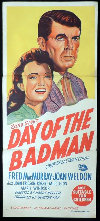 DAY OF THE BAD MAN Daybill Movie poster Fred MacMurray