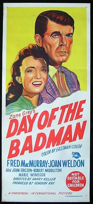 DAY OF THE BAD MAN Original Daybill Movie Poster Fred MacMurray Western
