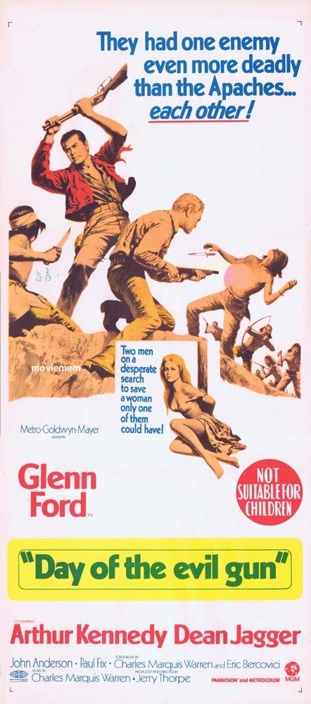 DAY OF THE EVIL GUN Original Daybill Movie poster Glenn Ford Arthur Kennedy