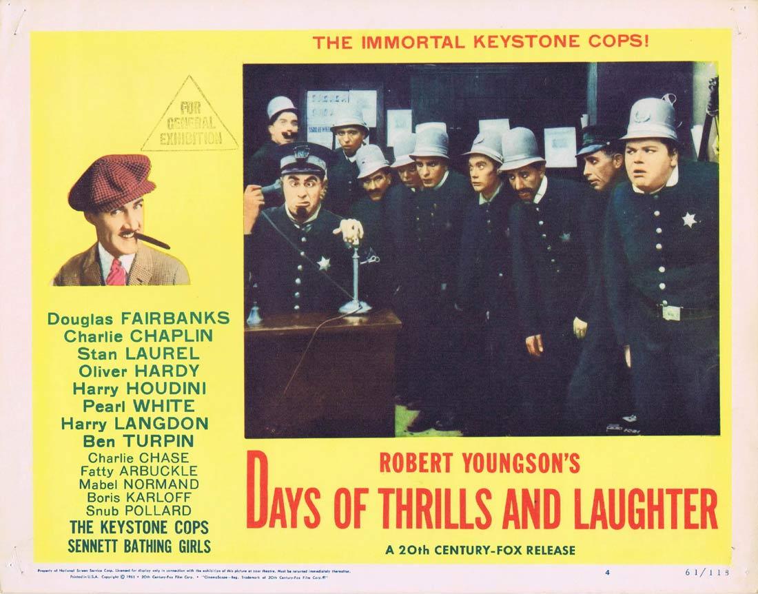 DAYS OF THRILLS AND LAUGHTER Lobby Card 4 The Keystone Cops
