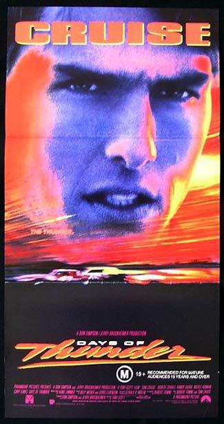 DAYS OF THUNDER Daybill Movie Poster Tom Cruise Moto Racing