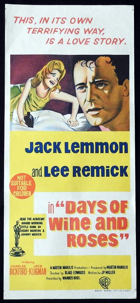 DAYS OF WINE AND ROSES Original Daybill Movie Poster Jack Lemmon