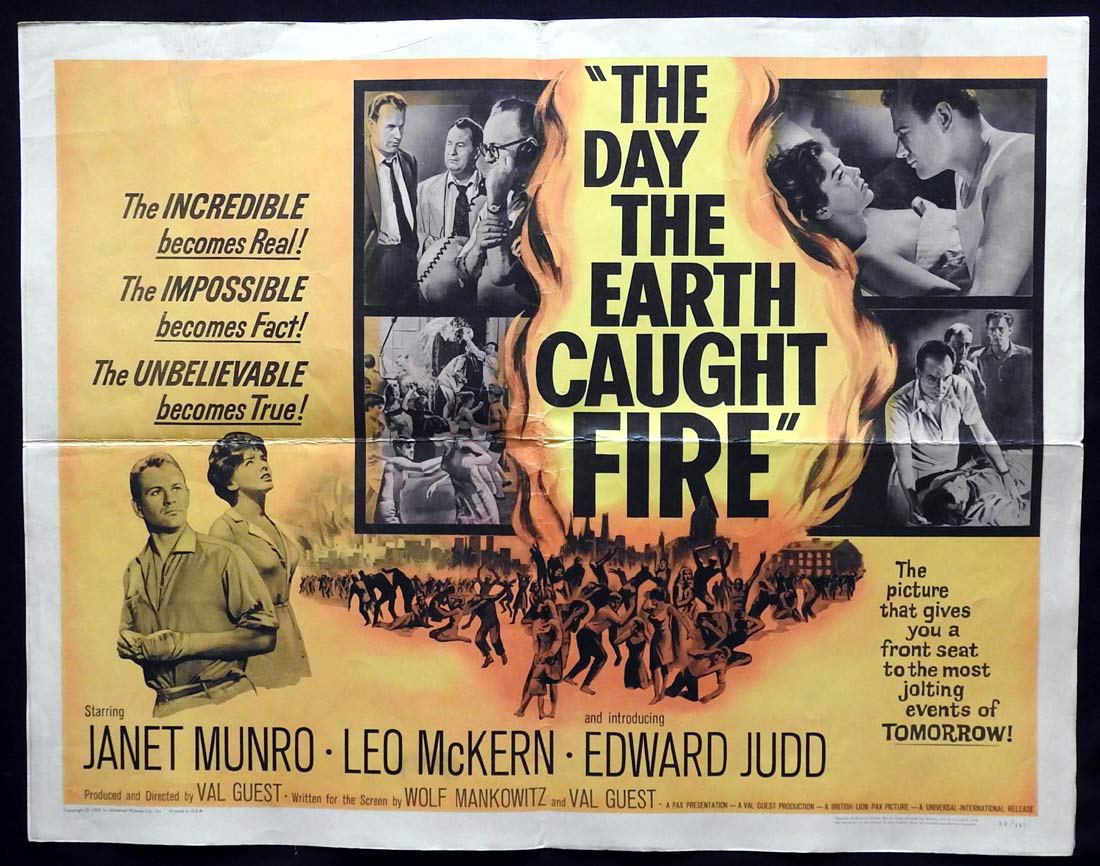 THE DAY THE EARTH CAUGHT FIRE US Half sheet Movie poster  Janet Munro Leo McKern