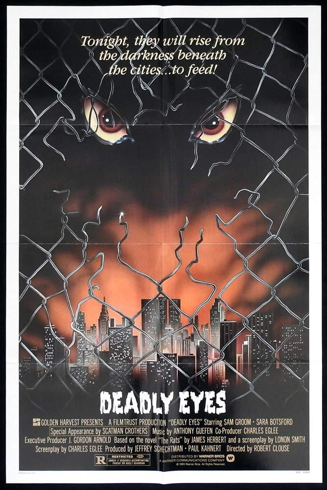 DEADLY EYES Original One sheet Movie poster Sam Groom Mutant Rats Horror