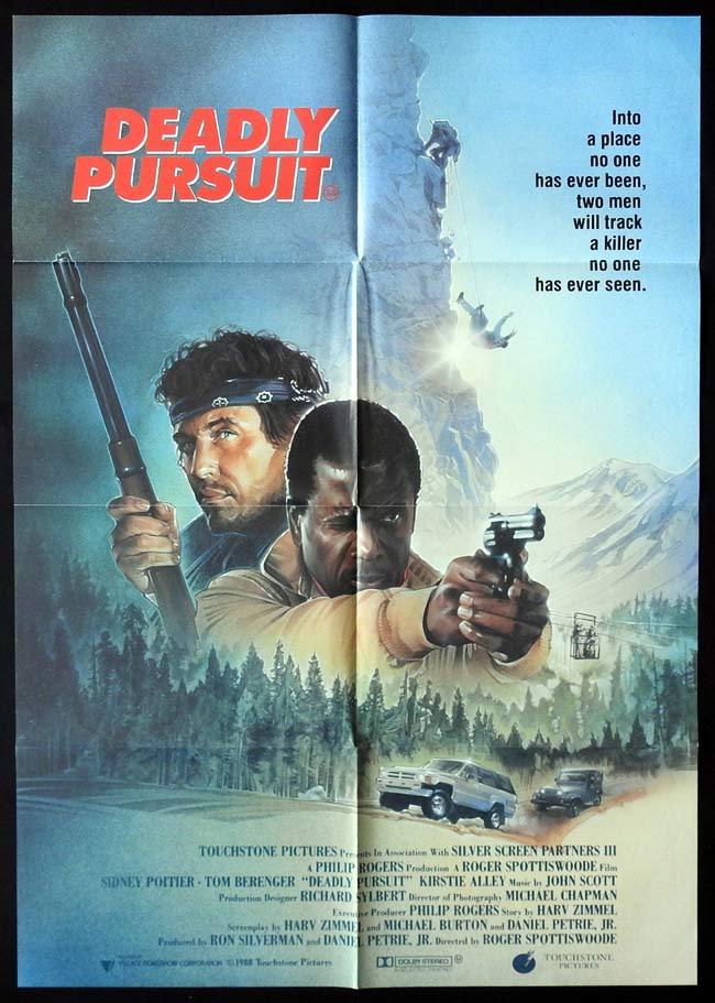DEADLY PURSUIT Original One sheet Movie poster Tom Berenger Sidney Poitier