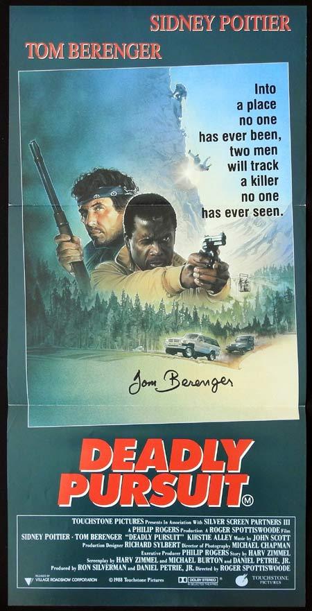 DEADLY PURSUIT Original Daybill Movie Poster Autographed by Tom Berenger