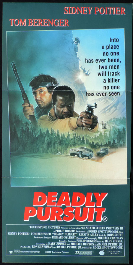 DEADLY PURSUIT Daybill Movie poster Tom Berenger Sidney Poitier