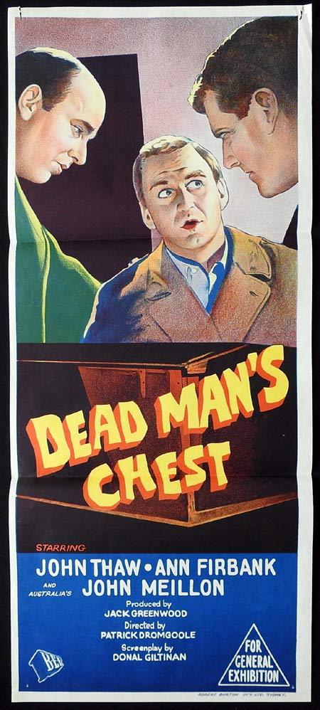 DEAD MAN’S CHEST Original Daybill Movie Poster JOHN THAW Peter Bowles Edgar Wallace