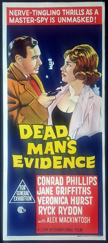 DEAD MAN’S EVIDENCE Original Daybill Movie Poster Conrad Phillips Film Noir