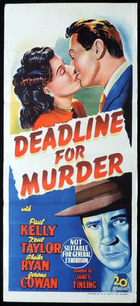 DEADLINE FOR MURDER Original Daybill Movie Poster Paul Kelly Film Noir