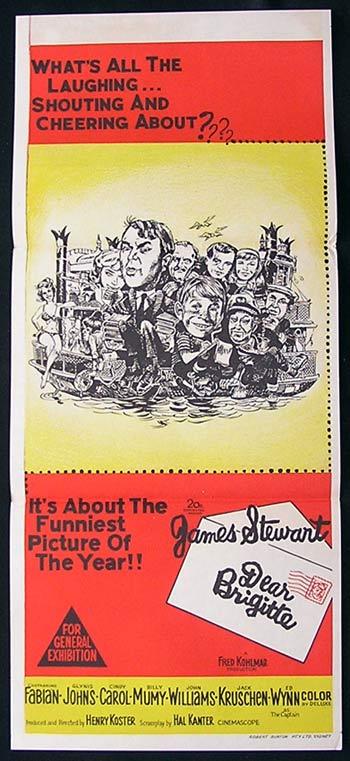 DEAR BRIGITTE Original Daybill Movie Poster James Stewart