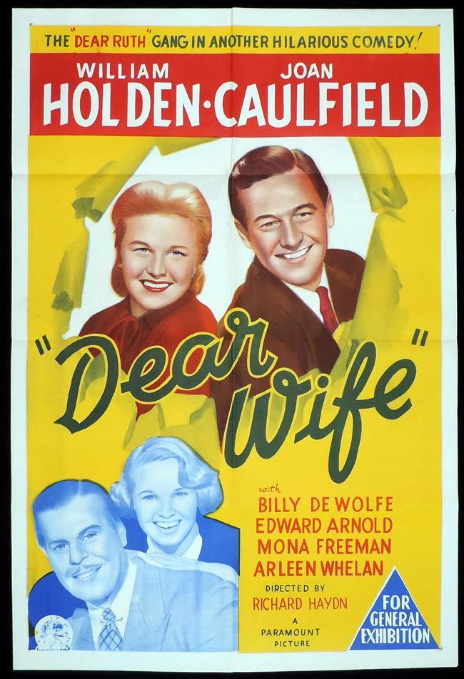 DEAR WIFE Original One sheet Movie Poster WILLIAM HOLDEN Joan Caulfield