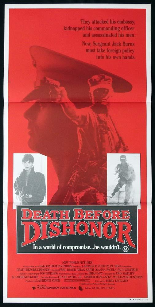 DEATH BEFORE DISHONOR Original Daybill Movie Poster Fred Dryer Brian Keith