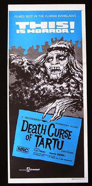 DEATH CURSE OF TARTUOriginal Daybill Movie poster Fred Pinero Horror