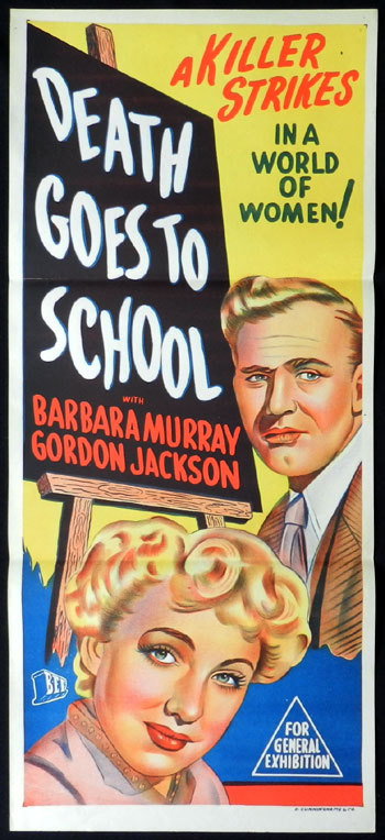 DEATH GOES TO SCHOOL 1953 Noir Daybill Movie poster