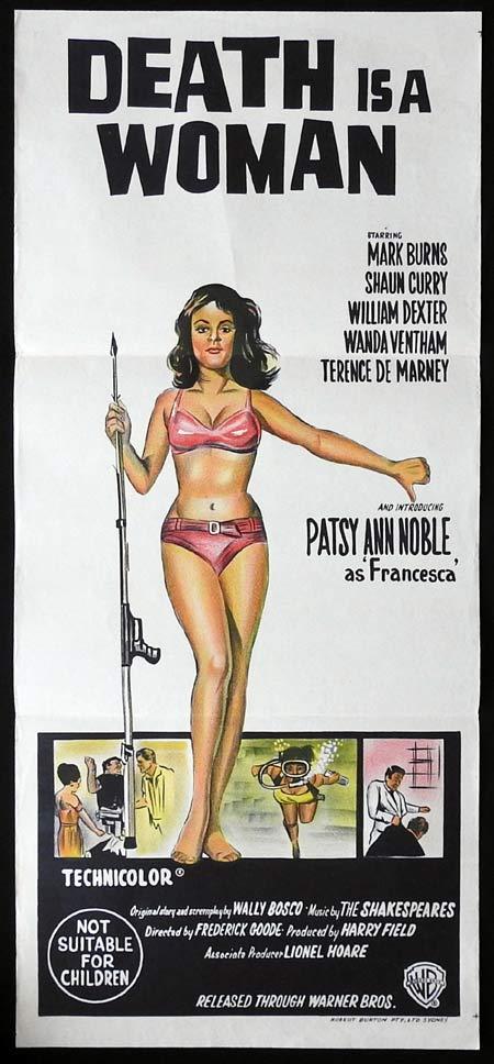 DEATH IS A WOMAN Original Daybill Movie poster Patsy Ann Noble Bikini