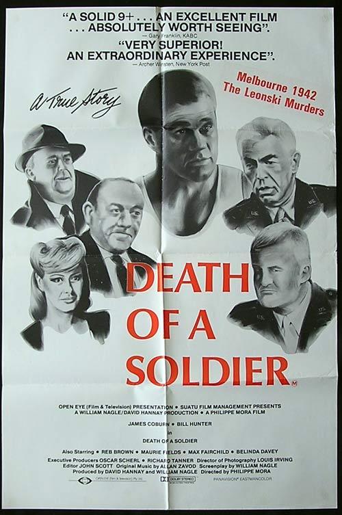 DEATH OF A SOLDIER 1986 Phillipe Mora Rare Country of Origin Movie poster