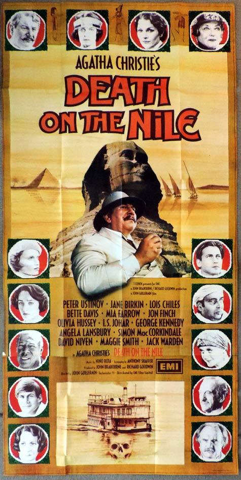 DEATH ON THE NILE Original 3 Sheet Movie Poster Agatha Christie Peter Ustinov as Poirot