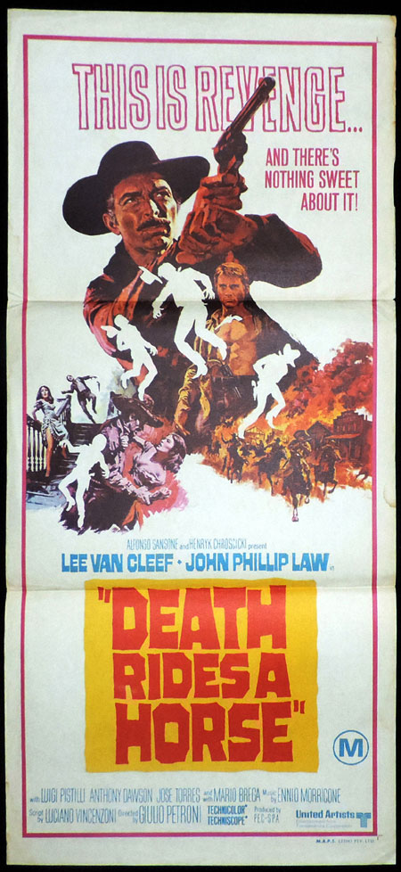 DEATH RIDES A HORSE Original Daybill Movie poster SPAGHETTI WESTERN Lee Van Cleef