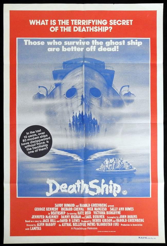 DEATH SHIP Original One sheet Movie Poster George Kennedy Richard Crenna Sally Ann Howes