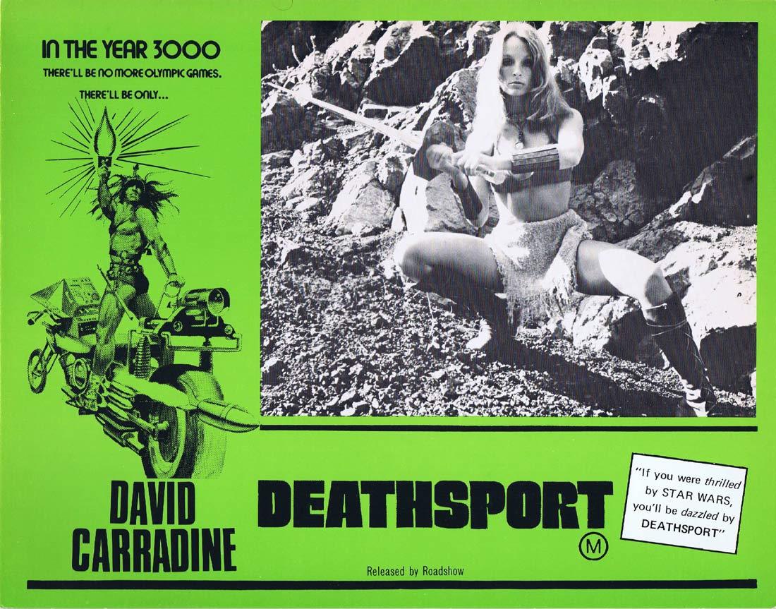 DEATHSPORT Original Lobby Card 2 David Carradine Claudia Jennings