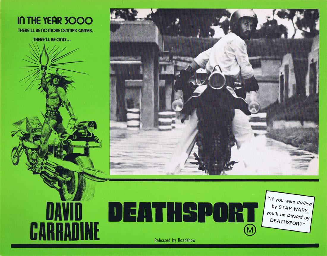DEATHSPORT Original Lobby Card 3 David Carradine Claudia Jennings