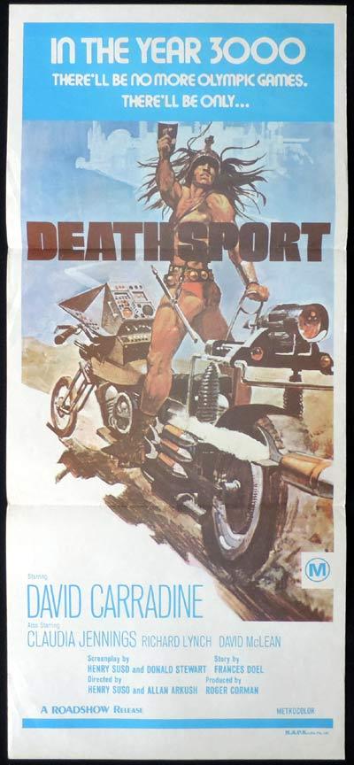 DEATHSPORT Original Daybill Movie Poster Roger Corman David Carradine