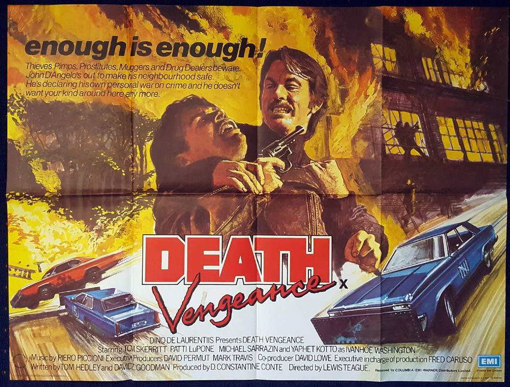 DEATH VENGEANCE aka FIGHTING BACK Original British Quad Movie poster Michael Sarrazin