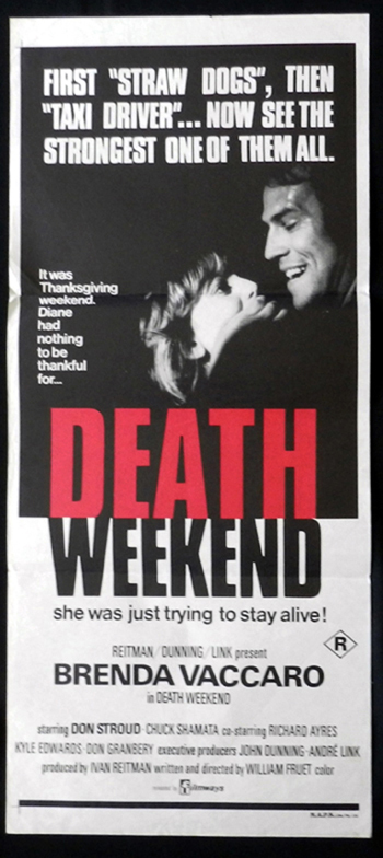 DEATH WEEKEND Original Daybill Movie Poster Brenda Vaccaro Horror