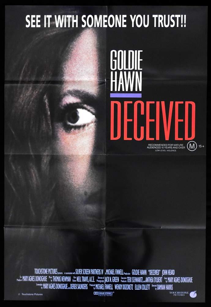 DECEIVED One sheet movie poster Goldie Hawn John Heard ORIGINAL